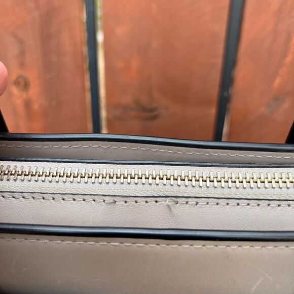 KATE SPADE Classic Medium Leather Satchel Bag Navy blue/blush - Picture 10 of 11